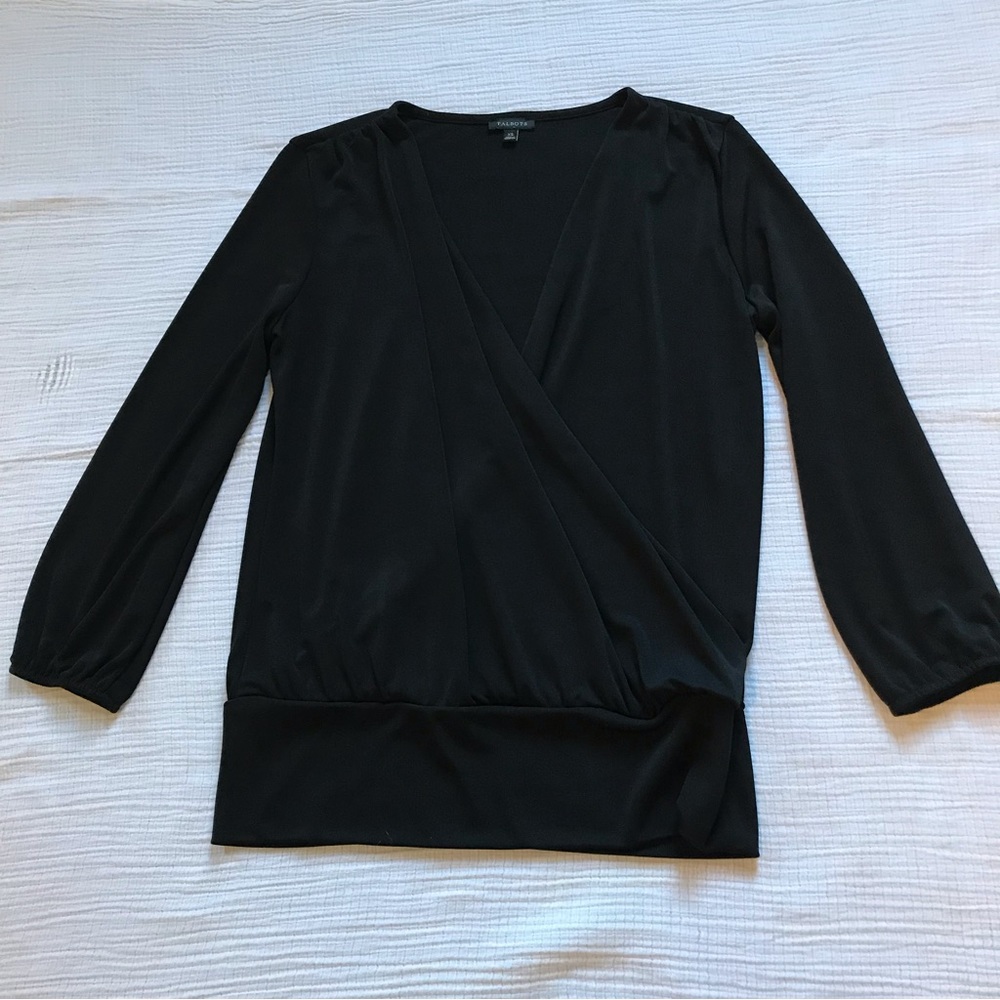 Talbots 3/4 sleeve crossover dress shirt